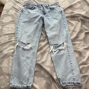 Topshop Light Blue Distressed Jeans